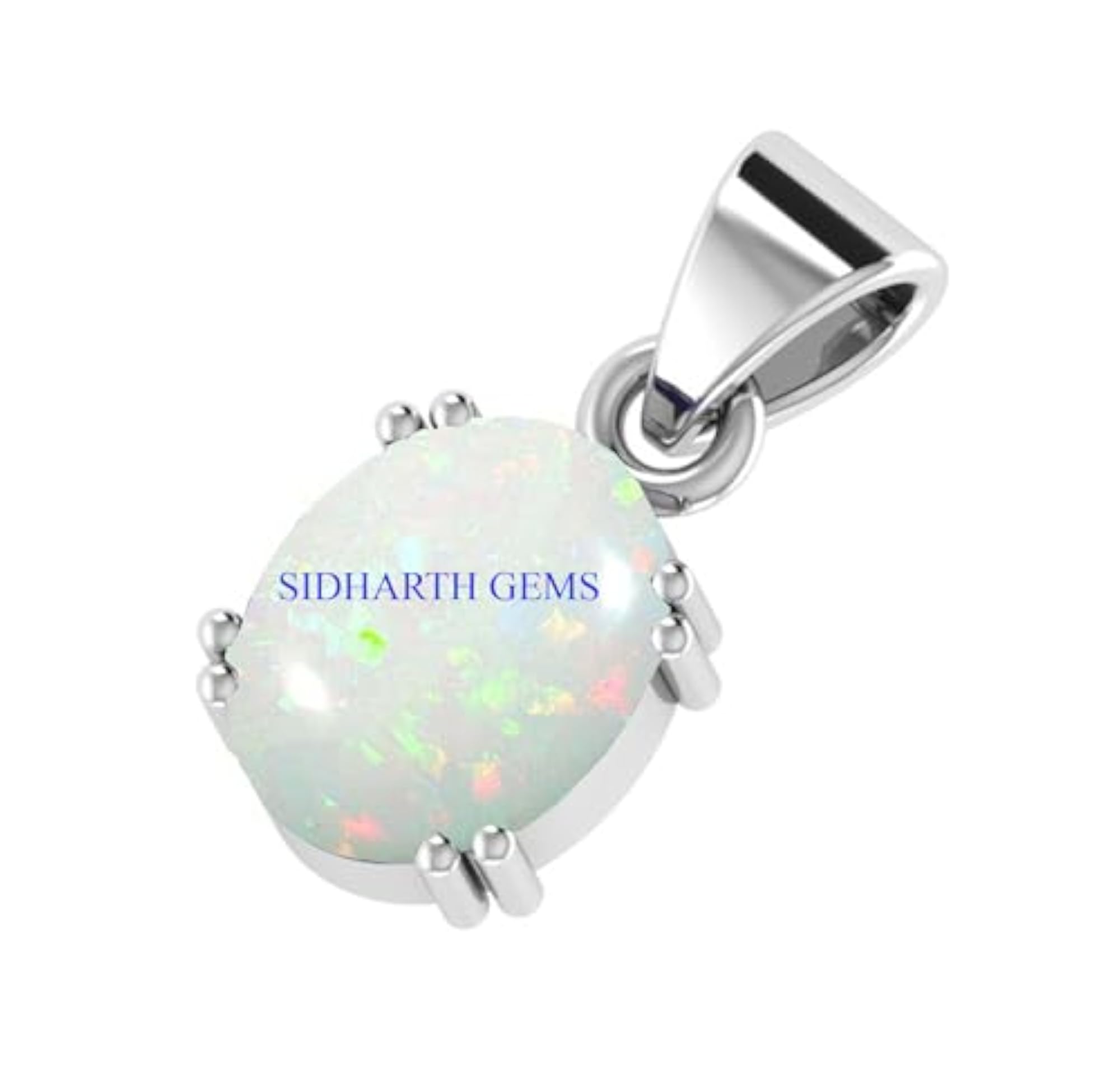 Natural White Opal Silver Plated Pendant Locket, 3.25 Ratti
